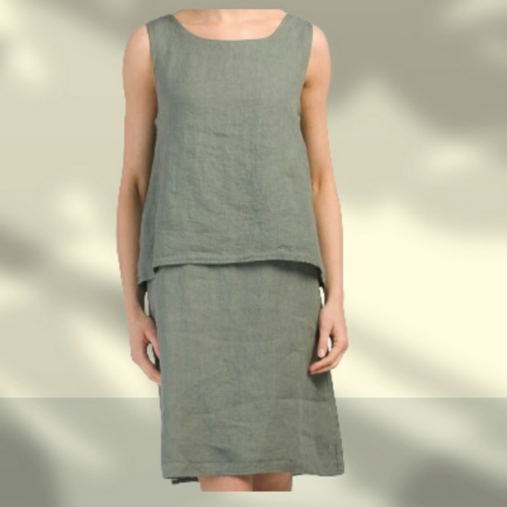 Lungo L'arno Linen Dress Size Small‎ Lagenlook